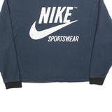 NIKE Womens Blue Crew Neck XS Sportswear Logo Sweatshirt Cotton Blend