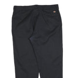 DICKIES Mens Cotton Blend Black Regular Straight Trousers W42 L32 Workwear Zip