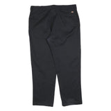 DICKIES Mens Cotton Blend Black Regular Straight Trousers W42 L32 Workwear Zip