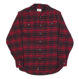 JACHS Mens Red & Black Plaid Shirt M Cotton Blend Casual Button Shirt