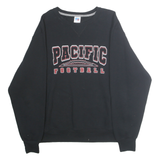 RUSSELL ATHLETIC Mens Black Pacific Football Crew Neck L Cotton Blend Sweatshirt