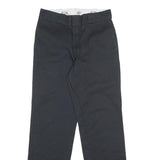DICKIES Mens Cotton Blend Black Regular Straight Trousers W28 L32 Workwear Zip