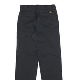 DICKIES Mens Cotton Blend Black Regular Straight Trousers W28 L32 Workwear Zip
