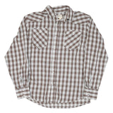 WESTERN ALOA Womens Brown & White Checked Shirt 2XL Cotton Blend Long Sleeve