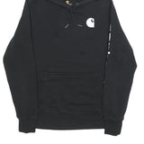 CARHARTT Womens Black Hoodie S Pullover Cotton Blend Casual Logo Print