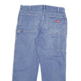 DICKIES Mens Jeans Blue Regular Straight Denim Medium W35 L29 Workwear Zip