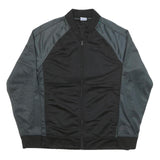 STARTER Mens Black & Grey Athletic Polyester Blend Zip Bomber Jacket M