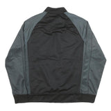 STARTER Mens Black & Grey Athletic Polyester Blend Zip Bomber Jacket M
