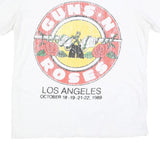 GUNS N ROSES Womens White Band T-Shirt L Short Sleeve Crew Neck Vintage Rock