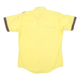HOUSE OF UNIFORMS Mens Yellow & Brown Cotton Blend Shirt M Workwear Button Down