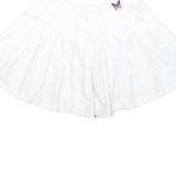 FADED ROSE Womens White Cotton Pleated Mini Skirt Butterfly Detail Size M