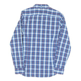 TED BAKER Mens Blue Check Shirt S Cotton Blend Casual Long Sleeve