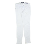 GUESS Womens Jeans White Slim Skinny Denim Light W27 L28 Zip Pockets Casual