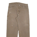 DICKIES Mens Jeans Beige Regular Straight Denim W34 L29 Workwear Zip Closure