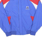 DUNBROOKE Mens Blue & Red Logo Zip Polyester Blend Jacket M Casual Retro