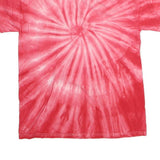 HANES Mens Red Tie Dye Graphic T-Shirt M Short Sleeve Crew Neck Casual