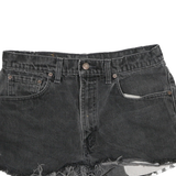 LEVI'S Womens Shorts Black Denim Cut-Off Size M W30 505 Frayed Hem