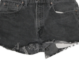 LEVI'S Womens Shorts Black Denim Cut-Off Size M W30 505 Frayed Hem