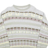 JOCKEY Mens Grey Patterned Cotton Blend Jumper Crew Neck Basic Knit L