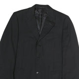 CANALI Mens Black Button Cotton Jacket M Classic Plain Tailored Button Closure