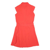 COURTELLE Womens Red Sleeveless Day Woven Plain Knee Length M Belted Zip Dress