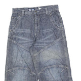 HERE & THERE Mens Shorts Blue Casual Cotton Blend M W30 Relaxed Fit Embroidered