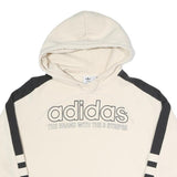 ADIDAS Womens Cream & Black Hoodie UK 8 Cotton Blend Casual Sweatshirt