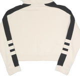 ADIDAS Womens Cream & Black Hoodie UK 8 Cotton Blend Casual Sweatshirt