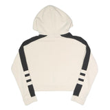 ADIDAS Womens Cream & Black Hoodie UK 8 Cotton Blend Casual Sweatshirt