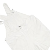 DUO Womens White Cotton Blend Dungarees Regular Fit Woven XL W40 L5 Summer