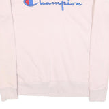 CHAMPION Womens Pink Crew Neck S Logo Embroidered Cotton Sweatshirt