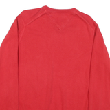 TOMMY HILFIGER Mens Red Plain V-Neck Basic Knit Jumper M Cotton Blend Casual