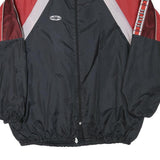 Mens Black & Red Polyester Blend Track Jacket 2XL Zip Closure Retro Style