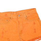 LEVI'S Womens Shorts Orange Casual Cut-Off M W32 Distressed Frayed Hem