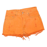 LEVI'S Womens Shorts Orange Casual Cut-Off M W32 Distressed Frayed Hem