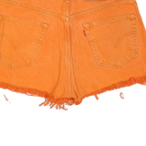 LEVI'S Womens Shorts Orange Casual Cut-Off M W32 Distressed Frayed Hem