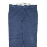 DICKIES Mens Cotton Blend Navy Regular Fit Straight Trousers W38 L29 Workwear