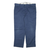 DICKIES Mens Cotton Blend Navy Regular Fit Straight Trousers W38 L29 Workwear