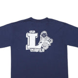 RUSSELL ATHLETIC Mens Navy Blue Graphic T-Shirt L Short Sleeve V-Neck Casual