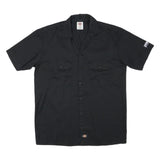 DICKIES Mens Black Work Shirt Cotton Blend M Two Pockets Short Sleeve