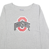 CHAMPION Womens Grey Ohio State Graphic T-Shirt XL Long Sleeve Crew Neck Cotton