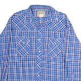 WRANGLER Mens Blue Plaid Shirt M Cotton Western Long Sleeve Casual Button Up