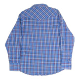 WRANGLER Mens Blue Plaid Shirt M Cotton Western Long Sleeve Casual Button Up