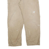 CARHARTT Mens Relaxed Beige Workwear Trousers W38 L32 Cotton Blend Zip