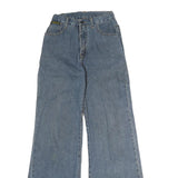 CHUANG GAO Womens Regular Blue Denim Jeans Wide-Leg Cotton Zip W22 L32