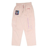 COURSEMYS Womens Cotton Blend Pink Relaxed Cargo Trousers W26 L27 Drawstring