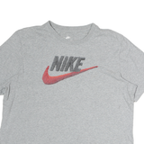 NIKE Mens Grey Red Graphic T-Shirt L Short Sleeve Crew Neck Casual Sportswear