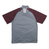 ADIDAS Mens Grey & Maroon Sports Logo 1/4 Zip L Sweatshirt Athletic Pullover