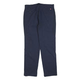 RED KAP Mens Cotton Blend Navy Regular Fit Straight Leg Trousers W38 L34
