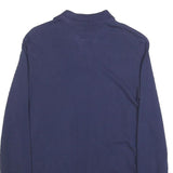 POLO RALPH LAUREN Mens Navy Blue Long Sleeve Plain Polo Shirt S Cotton Blend